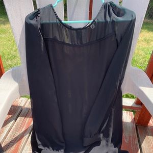 Black Shear Long sleeve Blouse